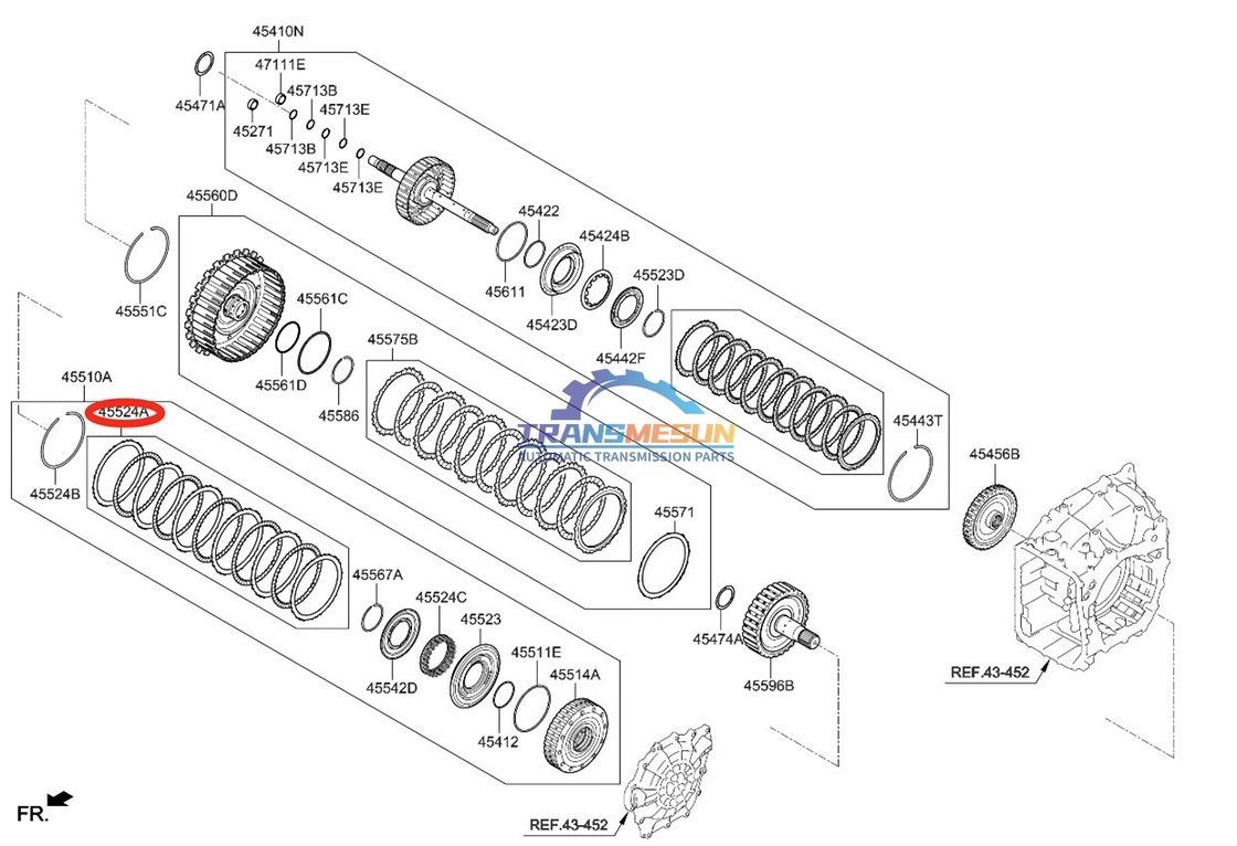 قطعات جدید A6MF2-2 قطعات اتوماتیک گیربکس صفحه کلاچ 455253F800 برای KIA 2011-2024 Sportage 2.4L