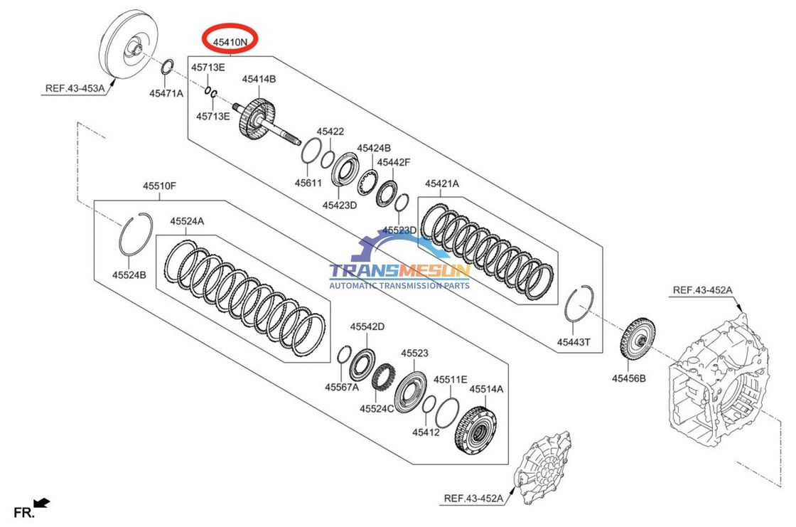 استفاده شده 454143F800 کیت تعمیر گیربکس اتوماتیک مونتاژ نگهدارنده-35R کلاچ A6MF2-2 برای کیا سورنتو 2.0L